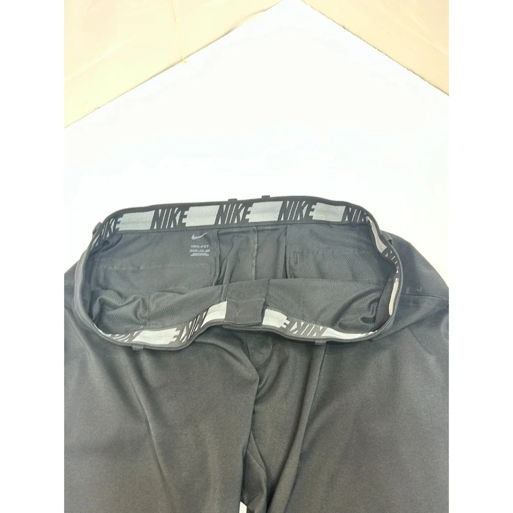 Nike Golf Pants Mens‎ 42x30 M Black Flat Drifit Performance Chino Swoosh 13692